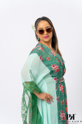 Pretty-Kaur-fashion-beauty-Green-Floral-Print-Kaftan-4